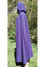 Cloakmakers.com 5677-Washable Purple Wool Cloak w/ Black Hood Lining & Gothic Rose Clasp