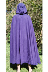 Cloakmakers.com 5677-Washable Purple Wool Cloak w/ Black Hood Lining & Gothic Rose Clasp