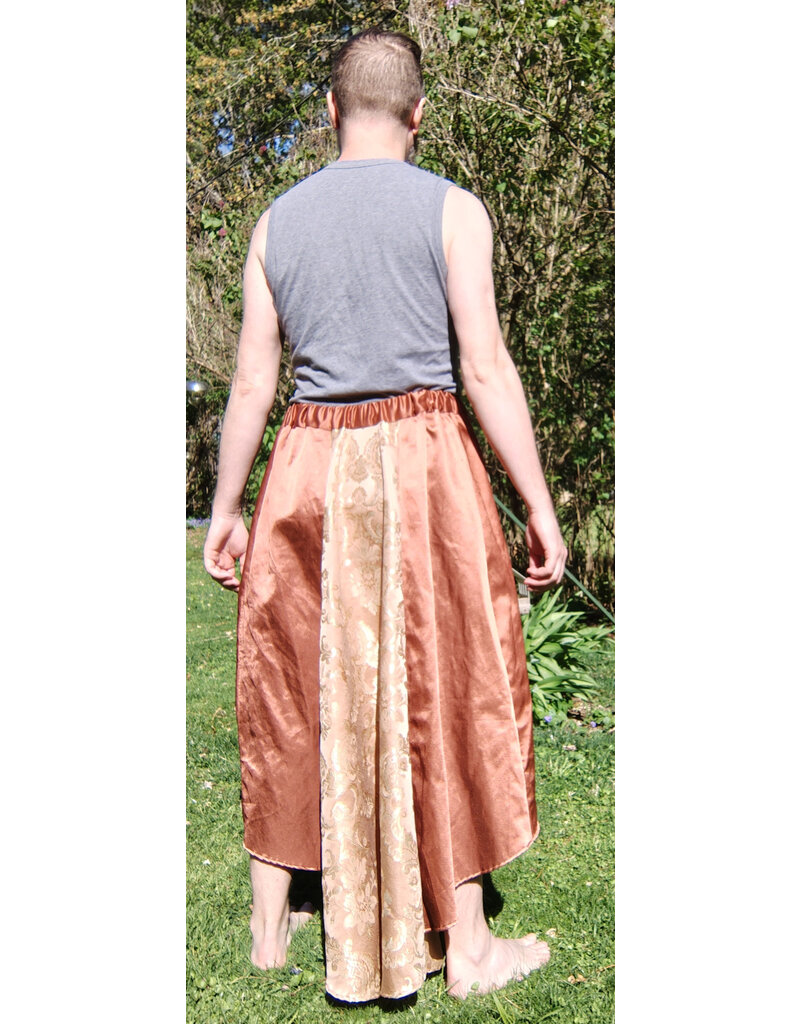 Cloakmakers.com K509-Rose Gold & Beige Hi/Low Skirt w/ Elastic Waist