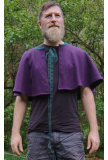 Cloakmakers.com 5683-Washable Purple Wool Blend Short Cloak w/ Bee & Sunflower Embroidery