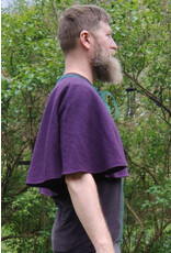 Cloakmakers.com 5683-Washable Purple Wool Blend Short Cloak w/ Bee & Sunflower Embroidery
