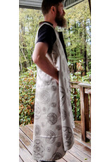 Cloakmakers.com J888-Washable Damask long vest, tan and brown geometric circles