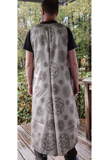 Cloakmakers.com J888-Washable Damask long vest, tan and brown geometric circles