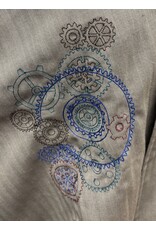 Cloakmakers.com 5684 - Washable Wool Blend Tan Cloak W/ Gear Embroidery and Pockets