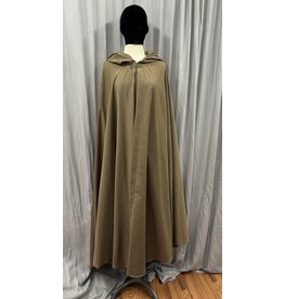 Cloakmakers.com 5571-Lightweight Tan Wool Blend Cloak w/ Antiqued Bronze Tone Clasp