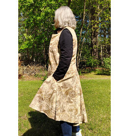 Cloakmakers.com J891-Washable Tan & Brown Vest w/ Travelogue Pattern & Pockets