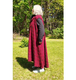 Cloakmakers.com J892-Washable Black & Red Tapestry long Vest w/ Pockets