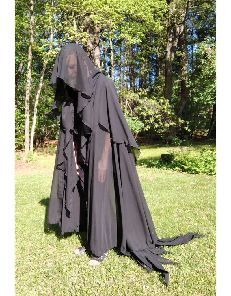 Cloakmakers.com 5685-Lightweight Black Sheer Mourning Cloak