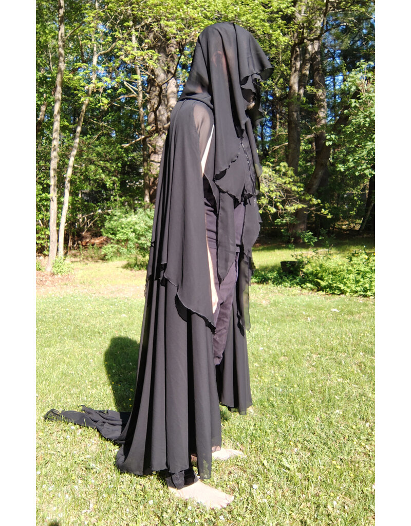 Cloakmakers.com 5685-Lightweight Black Sheer Mourning Cloak