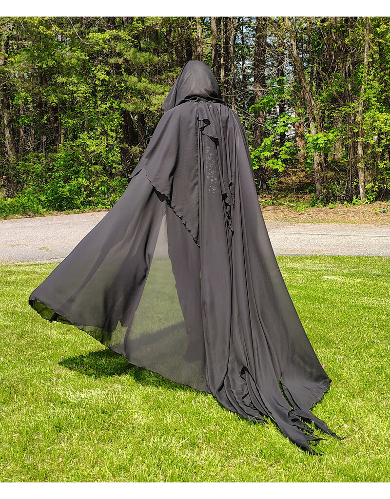Cloakmakers.com 5685-Lightweight Black Sheer Mourning Cloak
