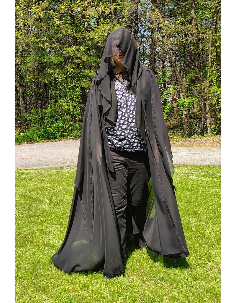 Cloakmakers.com 5685-Lightweight Black Sheer Mourning Cloak