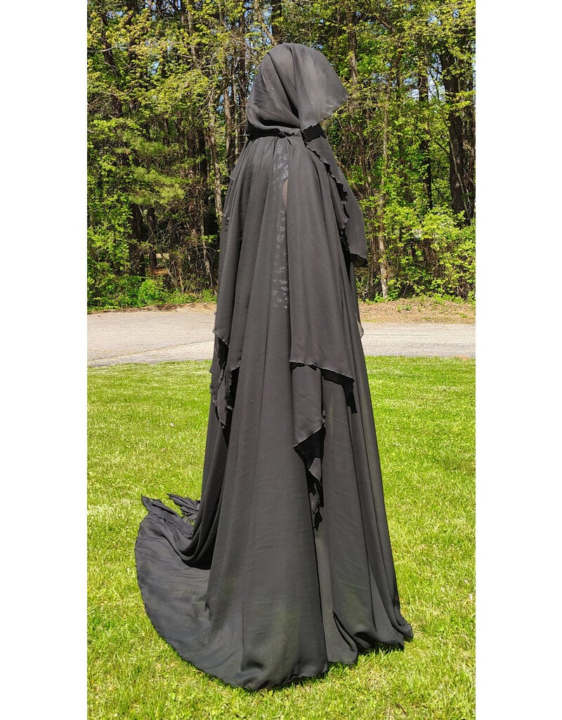 Cloakmakers.com 5685-Lightweight Black Sheer Mourning Cloak