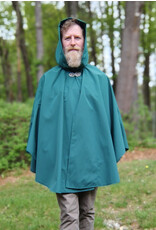 Cloakmakers.com 5688-Washable Green Raincloak w/ Gothic Rose Clasp & Pockets