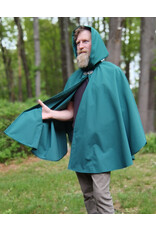 Cloakmakers.com 5688-Washable Green Raincloak w/ Gothic Rose Clasp & Pockets