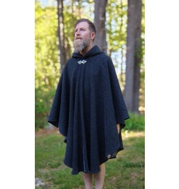 Cloakmakers.com 5691-Grey Wool Blend Cloak w/ Triple Medallion Clasp