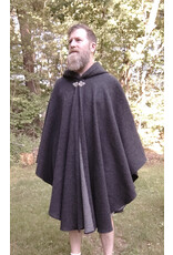 Cloakmakers.com 5691-Grey Wool Blend Cloak w/ Triple Medallion Clasp