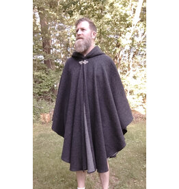 Cloakmakers.com 5691-Grey Wool Blend Cloak w/ Triple Medallion Clasp