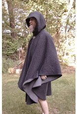 Cloakmakers.com 5691-Grey Wool Blend Cloak w/ Triple Medallion Clasp