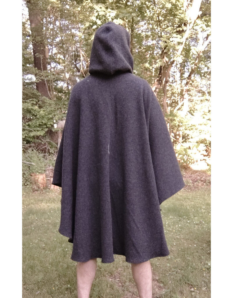 Cloakmakers.com 5691-Grey Wool Blend Cloak w/ Triple Medallion Clasp
