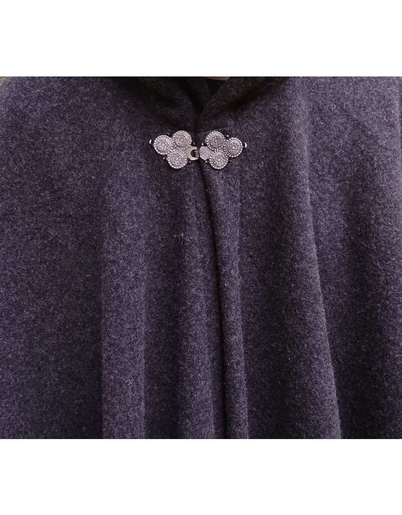 Cloakmakers.com 5691-Grey Wool Blend Cloak w/ Triple Medallion Clasp