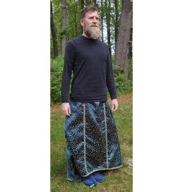 Cloakmakers.com K510-Blue Ivy Brocade Victorian Skirt w/Adjustable Waistband
