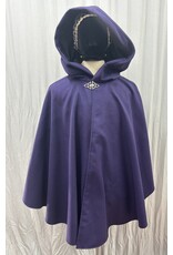 Cloakmakers.com 5478 - Purple Ruana Cloak w/ Black Velvet Hood Lining, Pockets