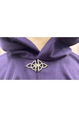 Cloakmakers.com 5478 - Purple Ruana Cloak w/ Black Velvet Hood Lining, Pockets