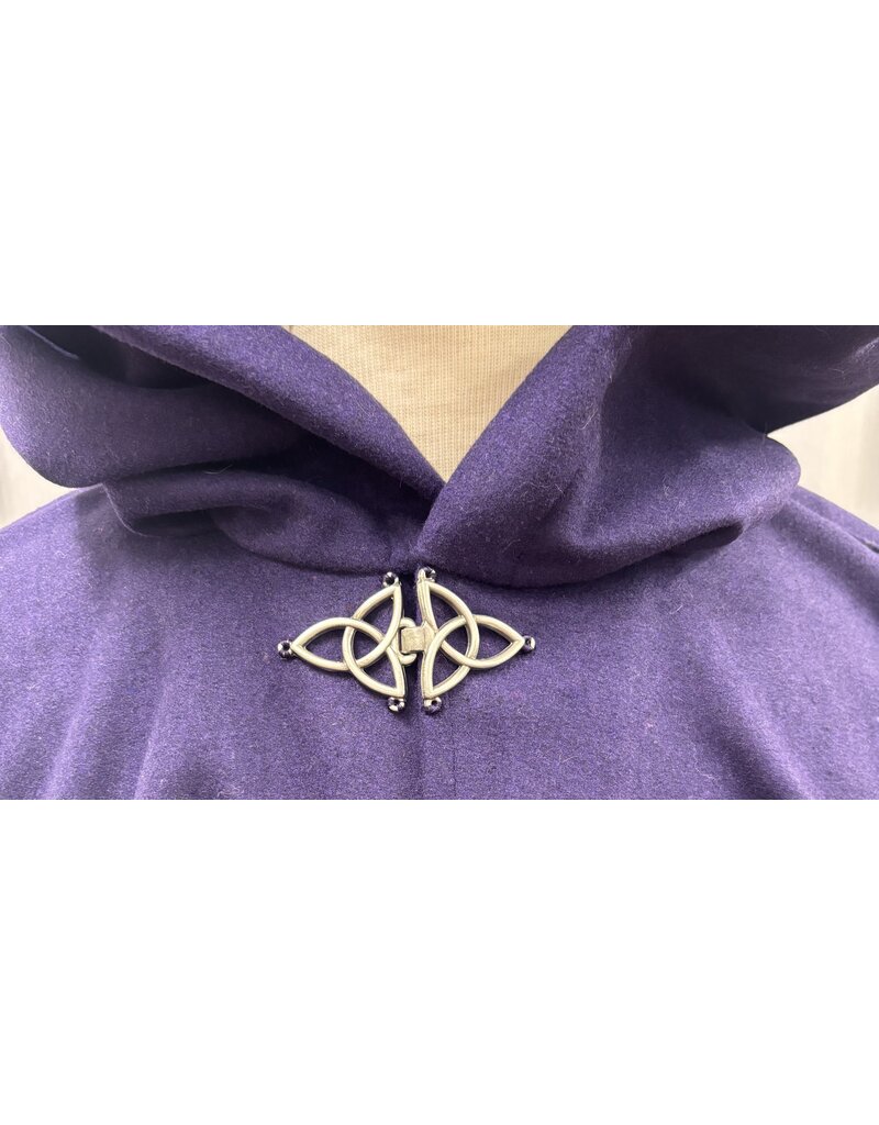 Cloakmakers.com 5478 - Purple Ruana Cloak w/ Black Velvet Hood Lining, Pockets