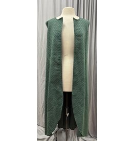 Cloakmakers.com J885-Washable Green Cotton Vest w/ Fanned Swirl Texture & Pockets