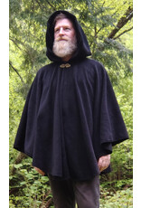Cloakmakers.com 5692-Washable Black Fleece Ruana Cloak w/ Bronze Tone Clasp