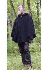 Cloakmakers.com 5692-Washable Black Fleece Ruana Cloak w/ Bronze Tone Clasp