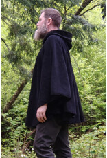 Cloakmakers.com 5692-Washable Black Fleece Ruana Cloak w/ Bronze Tone Clasp