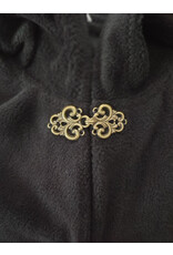 Cloakmakers.com 5692-Washable Black Fleece Ruana Cloak w/ Bronze Tone Clasp