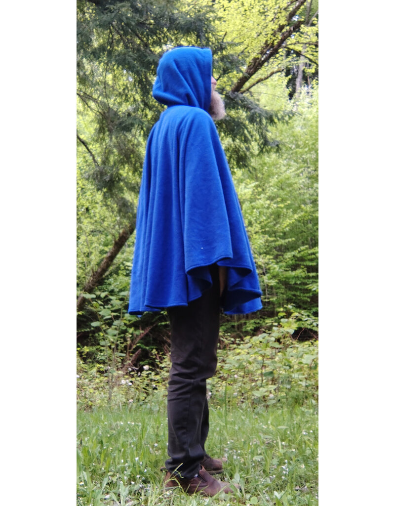 Cloakmakers.com 5693-Washable Blue Fleece Cloak w/ Celtic Clasp