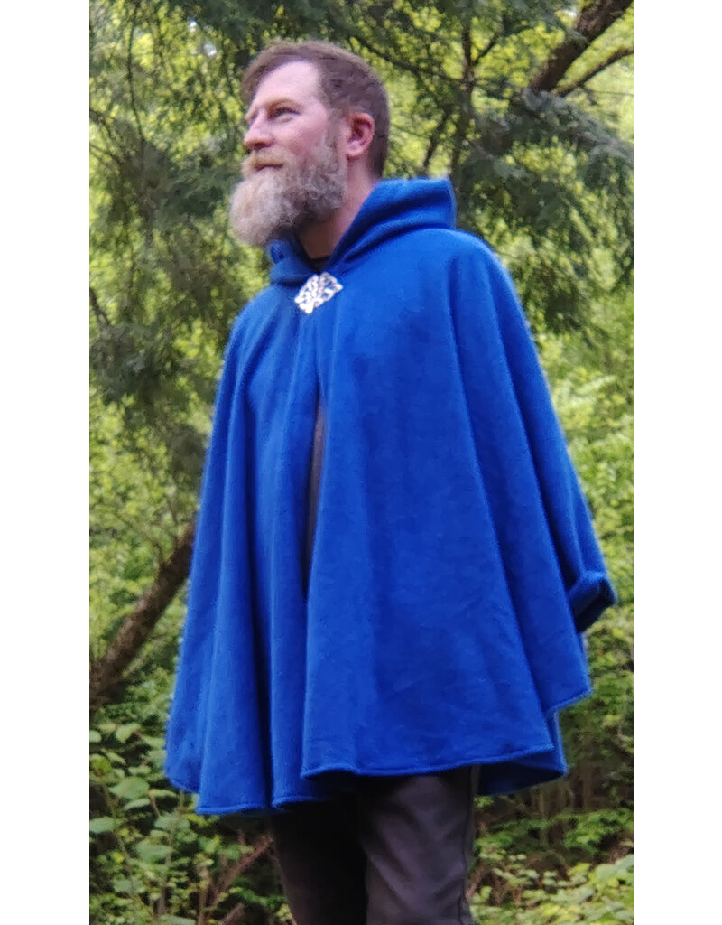 Cloakmakers.com 5693-Washable Blue Fleece Cloak w/ Celtic Clasp
