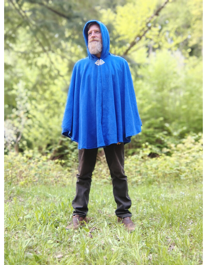 Cloakmakers.com 5693-Washable Blue Fleece Cloak w/ Celtic Clasp