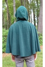 Cloakmakers.com 5695-Washable Forest Green Fleece Cloak w/ Owl Emboidery and Square Celtic Knot Clasp