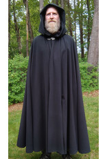 Cloakmakers.com 5699-Washable Almost Black WindPro Fleece Cloak w/ Gothic Rose Clasp