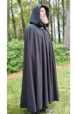 Cloakmakers.com 5699-Washable Almost Black WindPro Fleece Cloak w/ Gothic Rose Clasp