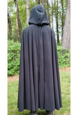 Cloakmakers.com 5699-Washable Almost Black WindPro Fleece Cloak w/ Gothic Rose Clasp