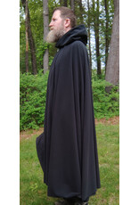 Cloakmakers.com 5699-Washable Almost Black WindPro Fleece Cloak w/ Gothic Rose Clasp