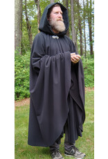 Cloakmakers.com 5699-Washable Almost Black WindPro Fleece Cloak w/ Gothic Rose Clasp