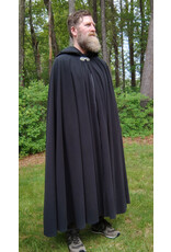 Cloakmakers.com 5699-Washable Almost Black WindPro Fleece Cloak w/ Gothic Rose Clasp