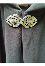 Cloakmakers.com 5699-Washable Black WindPro Fleece Cloak w/ Gothic Rose Clasp