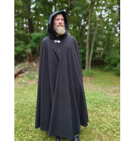 Cloakmakers.com 5704-Washable Black WindPro Fleece Cloak w/ Triple Medallion Clasp