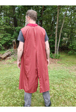 Cloakmakers.com J893-Washable Red & Grey Striped Vest w/ Red Faux Suede Trim & Pockets