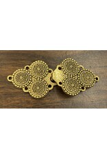 Cloakmakers.com Triple Medallion Pewter Clasp - Brass Plated