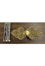 Cloakmakers.com Triple Medallion Pewter Clasp - Brass Plated