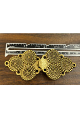 Cloakmakers.com Triple Medallion Pewter Clasp - Brass Plated