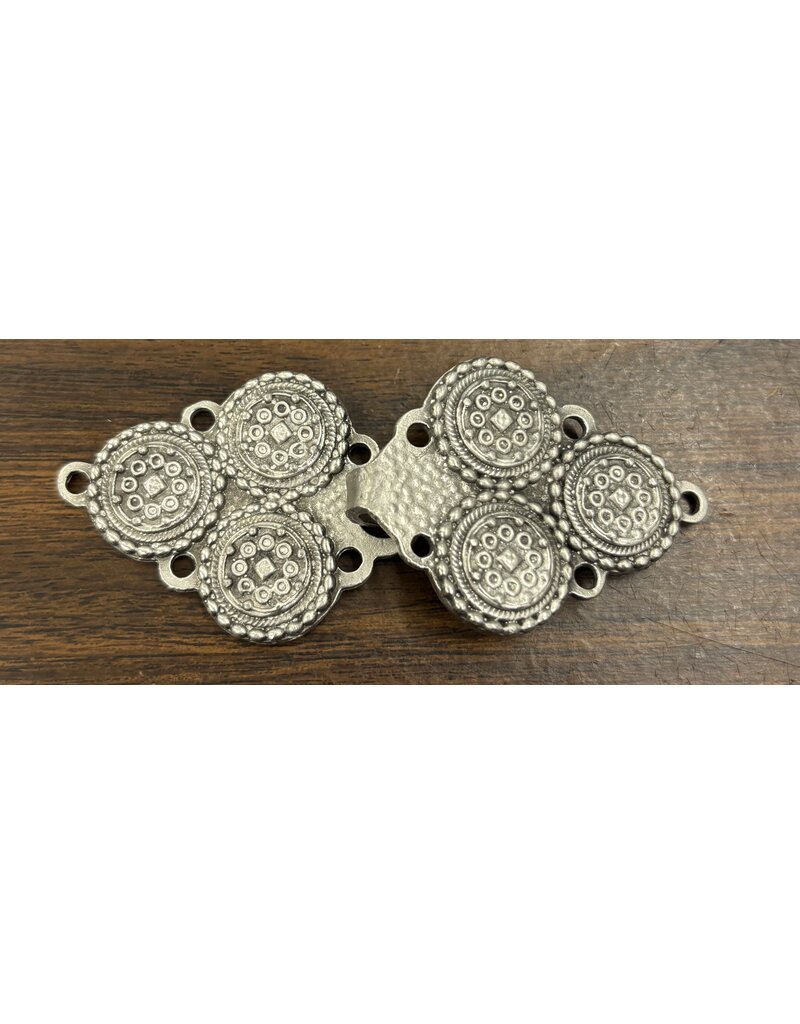 Cloakmakers.com Triple Medallion Cloak Clasp - Pewter Base